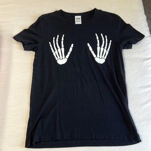 PINK brand black Halloween t-shirt, woman’s size x-small